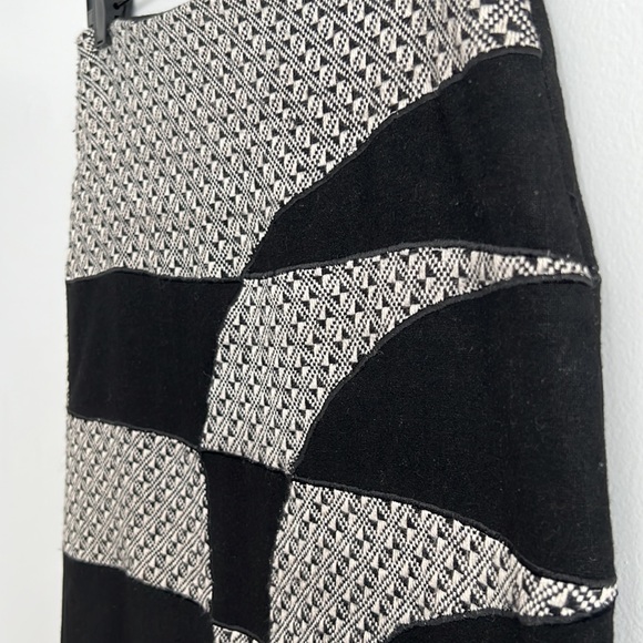 Wool Textured Houndstooth Debbie Shuchat Knee Length A-Line Skirt Womens S 2 4 - Picture 4 of 12